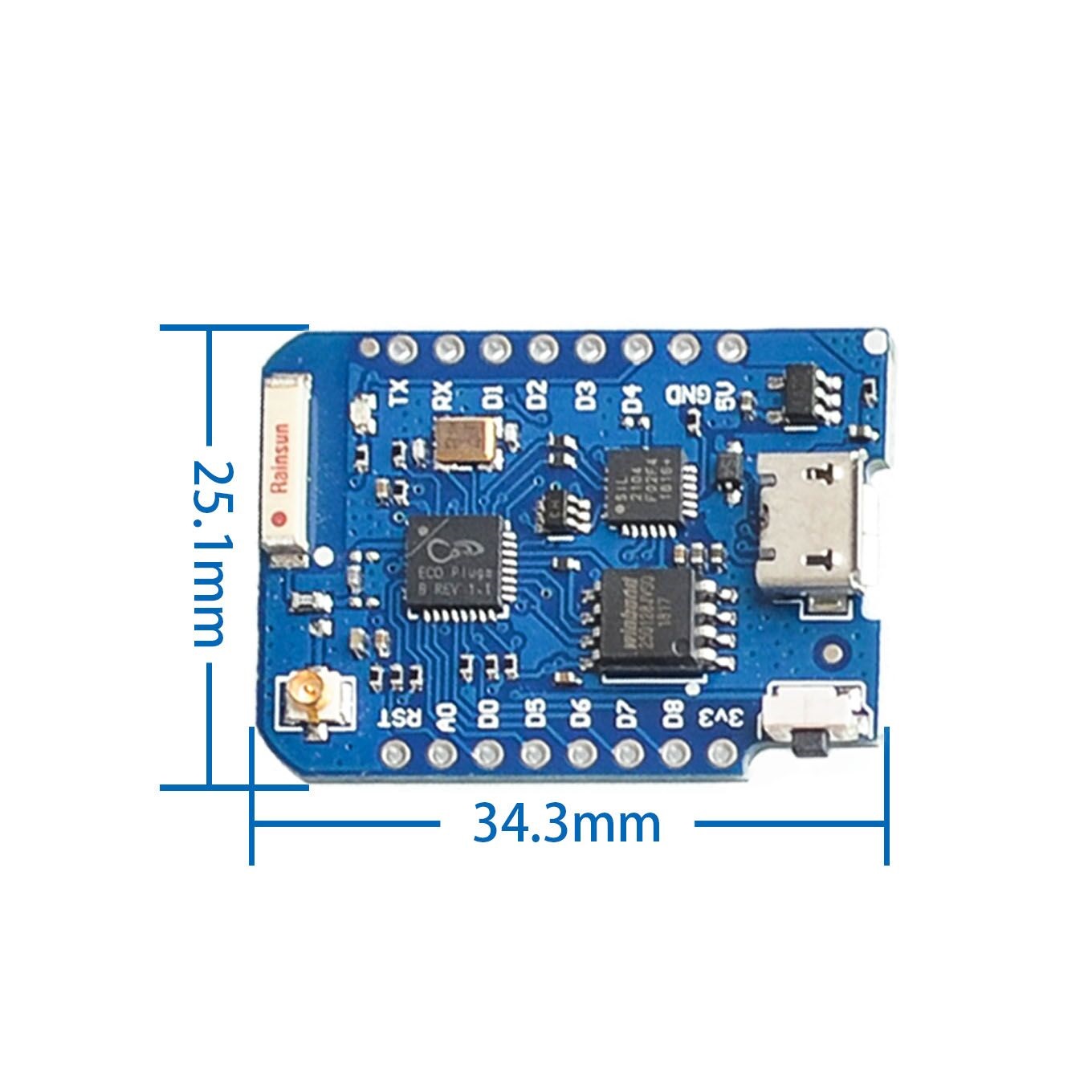 WEMOS D1 Mini Pro 4M 16M Bytes - đánh giá và giá Esp8266 Nodemcu Board